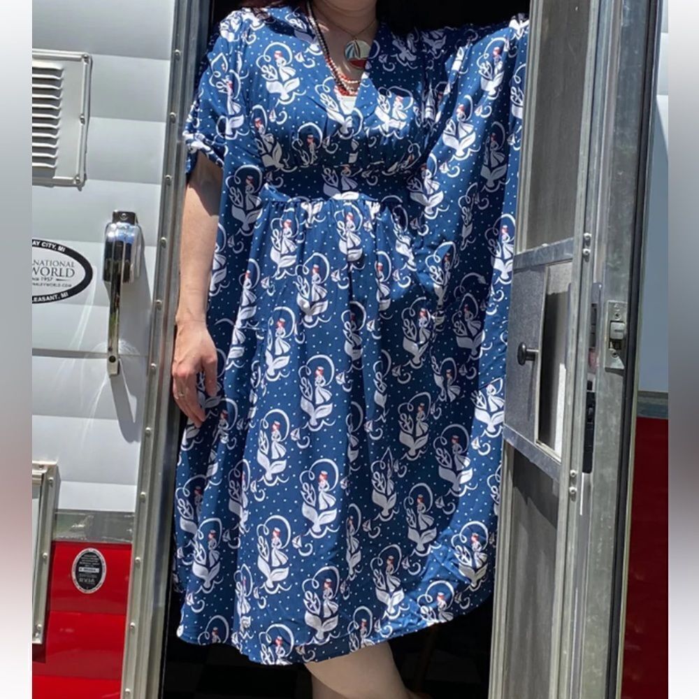 Blue Platypus Sailor Lass Midi Pocket Caftan in Natty Navy